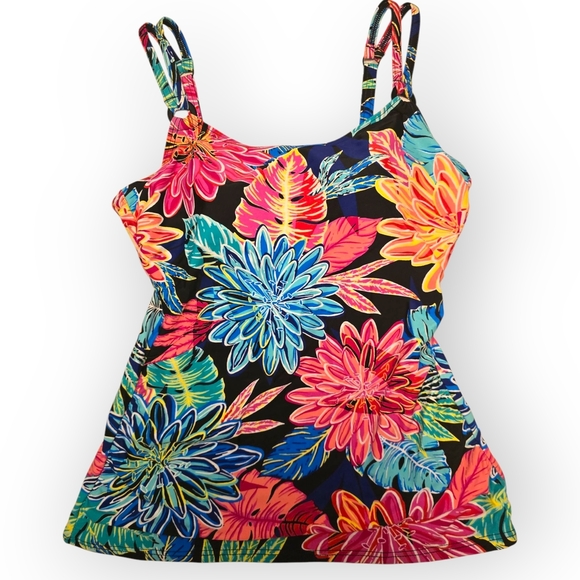 Croft & Barrow Floral Multicolor Women's Swim Top - Picture 1 of 2